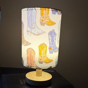 Cowboy Boot Patterned Table Lamp